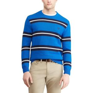 imageChaps Mens Classic Fit Cotton Crewneck SweaterBright Blue Multi