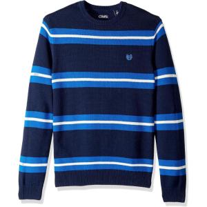 imageChaps Mens Classic Fit Cotton Crewneck SweaterNavy Stripe