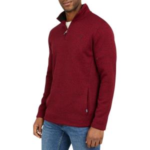 imageChaps Mens Regular Fit Long Sleeve Midweight Quarter Zip Fleece Pullover Sweater SXXLDeep Mahogany