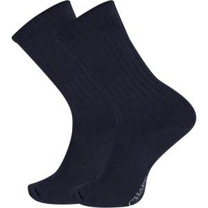 imageChaps Mens Rib Solid Color Cotton and Breathable Mesh Crew Socks 16 Pair PacksBlue 2 Pairs