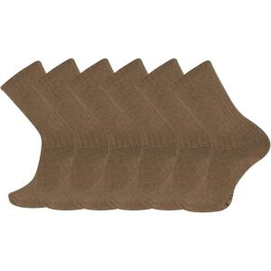 imageChaps Mens Rib Solid Color Cotton and Breathable Mesh Crew Socks 16 Pair PacksHemp Heather 6 Pairs