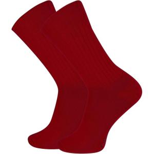 imageChaps Mens Rib Solid Color Cotton and Breathable Mesh Crew Socks 16 Pair PacksRed 2 Pairs