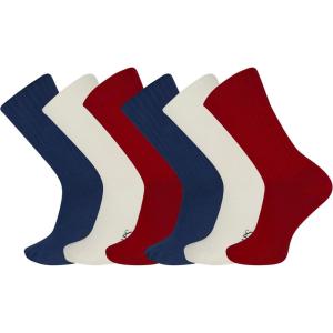 imageChaps Mens Rib Solid Color Cotton and Breathable Mesh Crew Socks 16 Pair PacksRed Assorted 6 Pairs