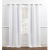 imageChaps Lise Solid Textured Linen Look Grommet Top Curtain Panels 38quotx63quot Light Grey Set of 2White