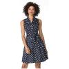 imageChaps Womens Polka Dot Belted Sateen Wrap DressNavyWhite Size 4