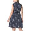 imageChaps Womens Polka Dot Belted Sateen Wrap DressNavyWhite Size 4