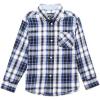 imageChaps Big Boys 820 Long Sleeve Stretch Plaid Woven Button Front Shirt Navy Small 8