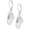 image:imageChaps Womens Layered Disc Drop Leverback Drop Earrings Silver