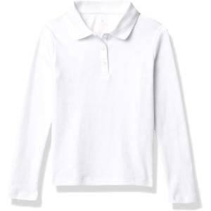 image:imageChaps Girls School Uniform Long Sleeve Interlock PoloWhite