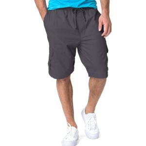 image:imageChaps Mens Big amp Tall ClassicFit ElasticWaistband Cargo ShortsMechanic Grey