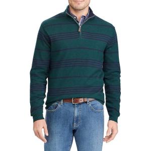 image:imageChaps Mens Novelty Striped QuarterZip Sweater National Forest Small