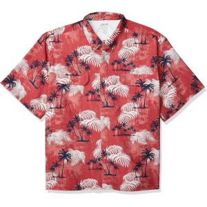 image:imageChaps Mens Regularfit Short Sleeve Untucked Performance SportshirtSlate Rose Multi