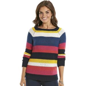 image:imageChaps Petite Womens Striped Boatneck Sweater Large Captian Navy Multi