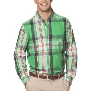 image:imageChaps Mens Woven Plaid Button Down Long Sleeve Shirt Green Medium