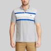 image:imageChaps Mens Classic Fit Cotton Mesh Everyday Polo ShirtLight Grey Stripe