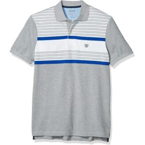 image:imageChaps Mens Classic Fit Cotton Mesh Everyday Polo ShirtLight Grey Stripe