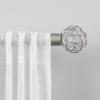image:imageExclusive Home Curtains Rings 1 Curtain Rod and Coordinating Finial Set Matte White Adjustable 66120Matte Silver