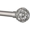 image:imageExclusive Home Curtains Rings 1 Curtain Rod and Coordinating Finial Set Matte White Adjustable 66120Matte Silver