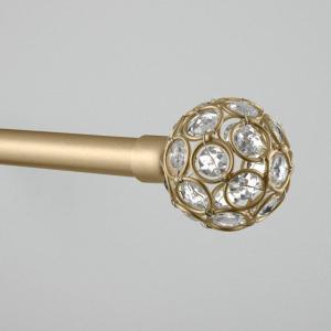 image:imageExclusive Home Curtains Rings 1 Curtain Rod and Coordinating Finial Set Matte White Adjustable 66120Gold