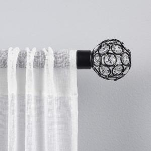 image:imageExclusive Home Curtains Rings 1 Curtain Rod and Coordinating Finial Set Matte White Adjustable 66120Matte Black
