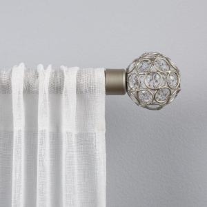 image:imageExclusive Home Curtains Rings 1 Curtain Rod and Coordinating Finial Set Matte White Adjustable 66120Matte Silver