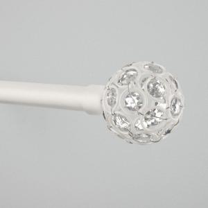 image:imageExclusive Home Curtains Rings 1 Curtain Rod and Coordinating Finial Set Matte White Adjustable 66120Matte White