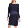 image:imageChaps Womens Satin Ruffle Sheath Dress Blue XSmall
