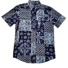 image:imageChaps Mens TieDye Bandana Print Button Short Sleeve Shirt Newport Navy Small