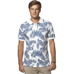 image:imageChaps ClassicFit Tropical Leaf Pique Polo Small White
