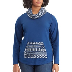 image:imageChaps Womens Plus Size Main Cabin Long Sleeve Knit Top Blue 2X