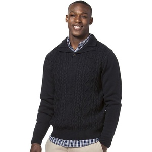 image:imageChaps Mens ClassicFit CableKnit Mockneck Sweater Small College Navy