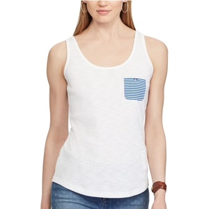 image:imageChaps Womens StripedPocket Tank Top White Large