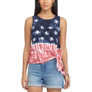 image:imageChaps Womens Petite TieDye Flag Graphic Tank Top Multi Petite Large