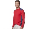 image:imageChaps Sport by Ralph Lauren Mens Long Sleeve Colorblock Crewneck Tee Small Signature Red