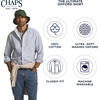 image:imageChaps Mens Classic Fit Long Sleeve Button Down Oxford ShirtEvergreen Stripe