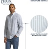image:imageChaps Mens Classic Fit Long Sleeve Button Down Oxford ShirtEvergreen Stripe
