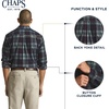 image:imageChaps Mens Classic Fit Long Sleeve Button Down Plaid Corudroy ShirtNavy Plaid