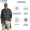 image:imageChaps Mens Classic Fit Long Sleeve Button Down Plaid Corudroy ShirtNavy Plaid