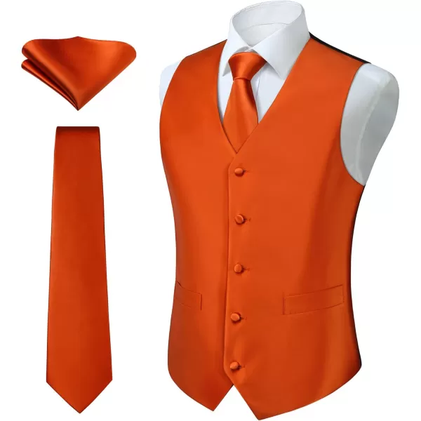 HISDERN 3PC Men's Paisley Floral Jacquard Suit Vest &amp; Necktie and Pocket Square Formal Waistcoat for Tuxedo Wedding Party