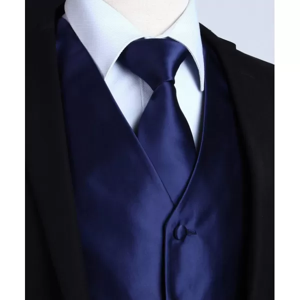 HISDERN 3PC Men's Paisley Floral Jacquard Suit Vest &amp; Necktie and Pocket Square Formal Waistcoat for Tuxedo Wedding Party