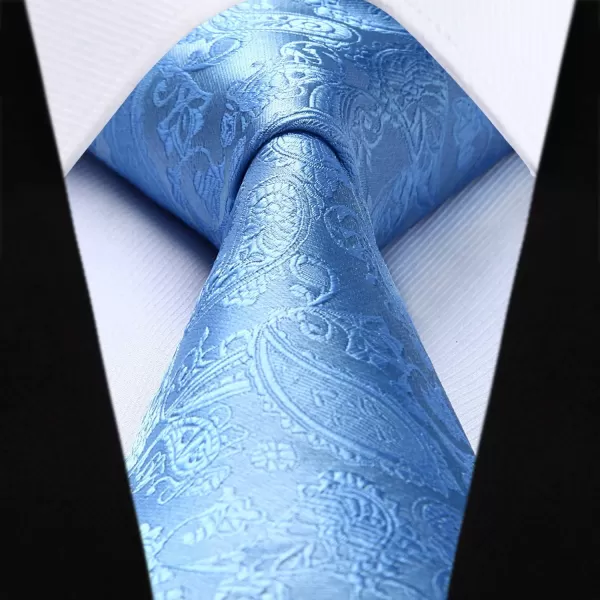 HISDERN 3PC Men's Paisley Floral Jacquard Suit Vest &amp; Necktie and Pocket Square Formal Waistcoat for Tuxedo Wedding Party