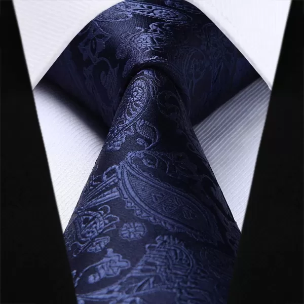 HISDERN 3PC Men's Paisley Floral Jacquard Suit Vest &amp; Necktie and Pocket Square Formal Waistcoat for Tuxedo Wedding Party