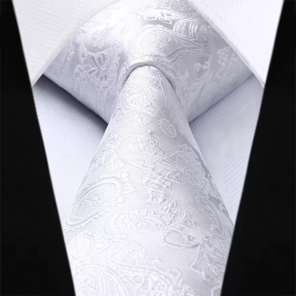 HISDERN 3PC Men's Paisley Floral Jacquard Suit Vest &amp; Necktie and Pocket Square Formal Waistcoat for Tuxedo Wedding Party