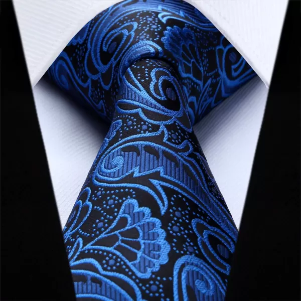 HISDERN 3PC Men's Paisley Floral Jacquard Suit Vest &amp; Necktie and Pocket Square Formal Waistcoat for Tuxedo Wedding Party