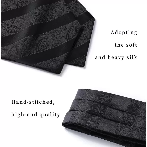 HISDERN Ascot Tie Mens Cravat Ties Floral Paisley Polka Dot Jacquard Self Ascots Cravat Scarf Wedding Party