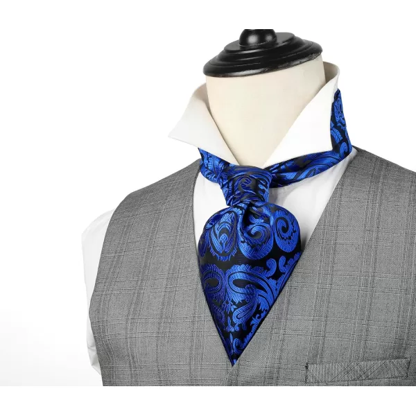 HISDERN Ascot Tie Mens Cravat Ties Floral Paisley Polka Dot Jacquard Self Ascots Cravat Scarf Wedding Party