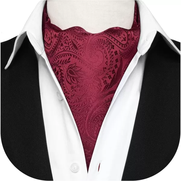 HISDERN Ascot Tie Mens Cravat Ties Floral Paisley Polka Dot Jacquard Self Ascots Cravat Scarf Wedding Party