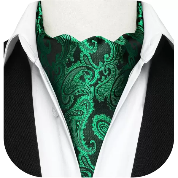 HISDERN Ascot Tie Mens Cravat Ties Floral Paisley Polka Dot Jacquard Self Ascots Cravat Scarf Wedding Party