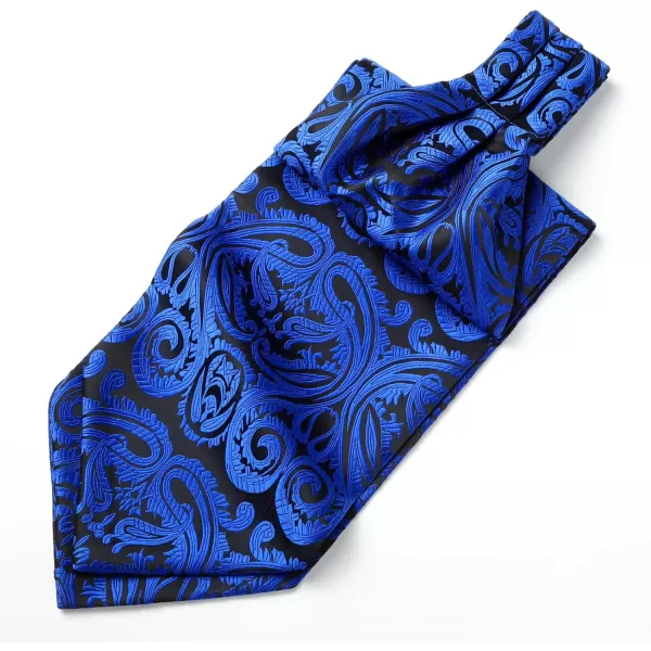 HISDERN Ascot Tie Mens Cravat Ties Floral Paisley Polka Dot Jacquard Self Ascots Cravat Scarf Wedding Party