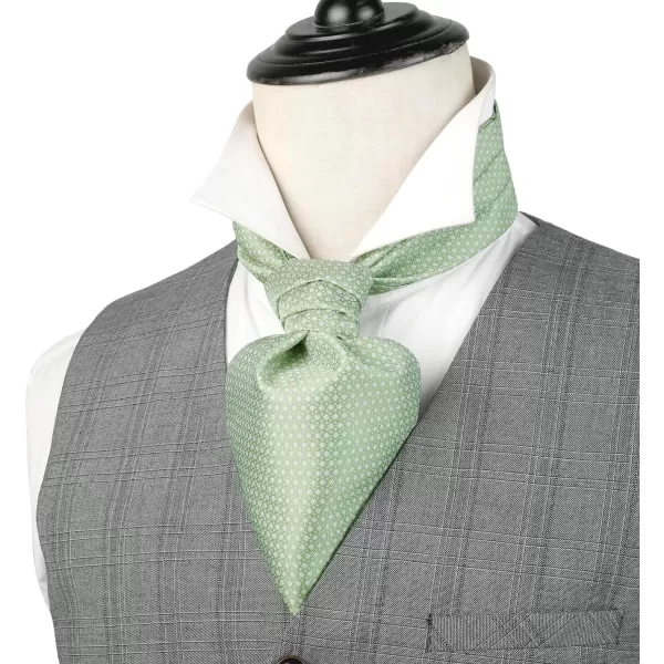 HISDERN Ascot Tie Mens Cravat Ties Floral Paisley Polka Dot Jacquard Self Ascots Cravat Scarf Wedding Party